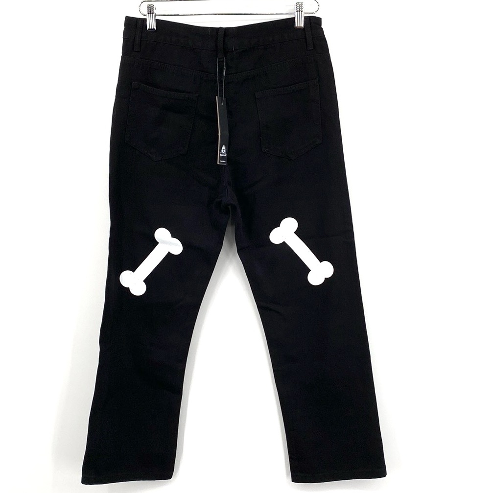 Supermade Jeans Womens Large Black Denim Hand Painted Skeleton Fingers Bones — image 6 of 8